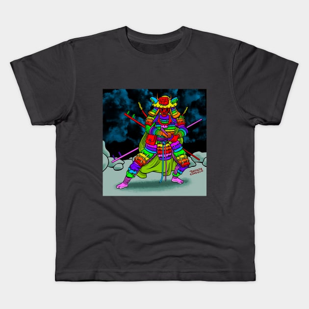 Taste The Ninja Warrior Rainbow Kids T-Shirt by doubletony